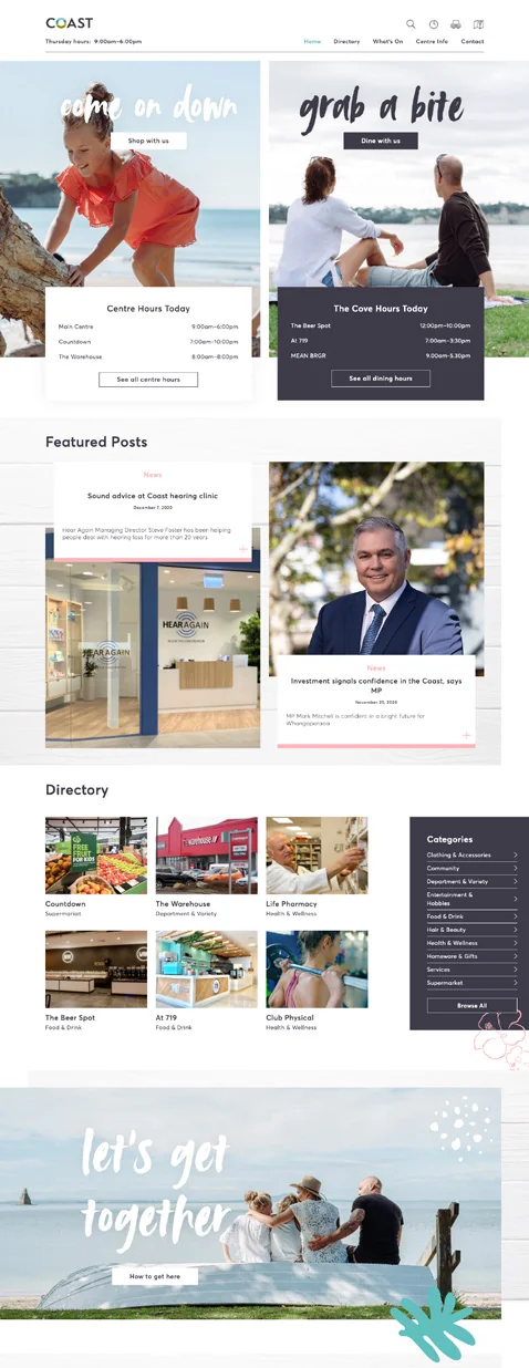 Coast Whangaparāoa town centre website